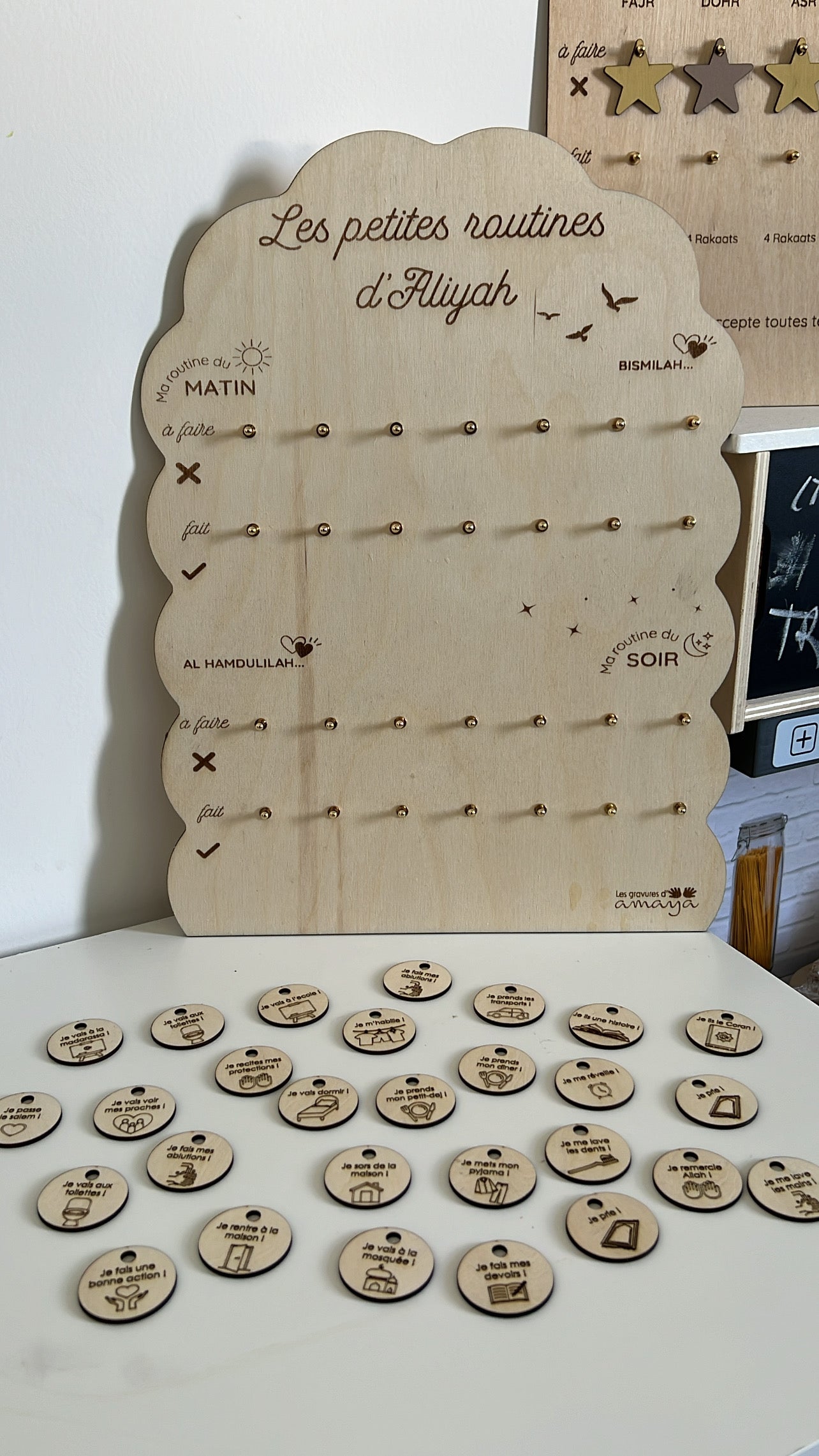 TABLEAU DE ROUTINE PERSONNALISABLE ET SON LIVRET D’INVOCATIONS