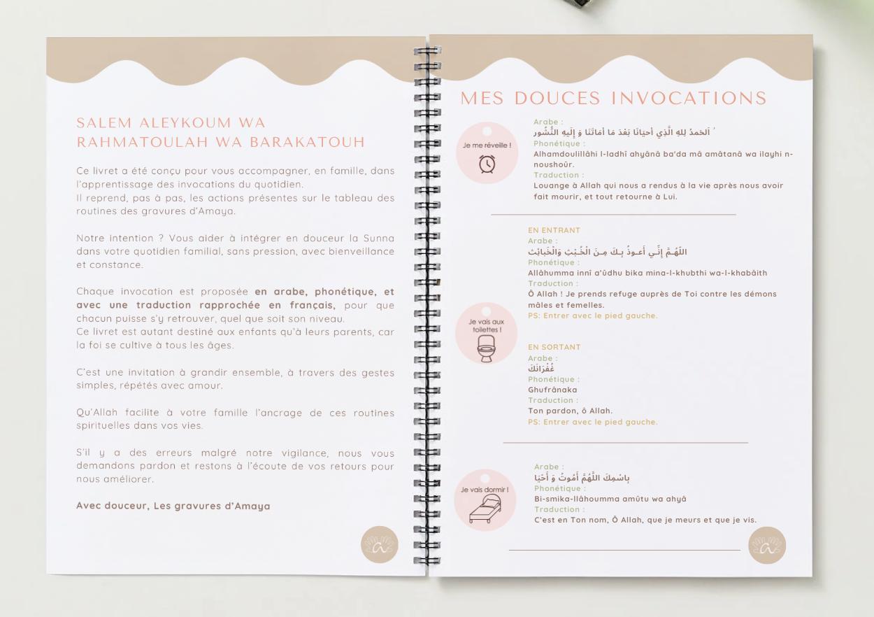 TABLEAU DE ROUTINE PERSONNALISABLE ET SON LIVRET D’INVOCATIONS