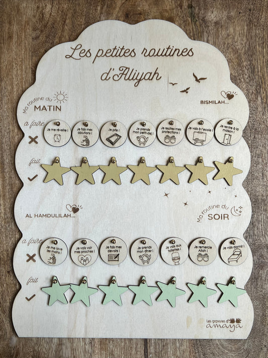 TABLEAU DE ROUTINE PERSONNALISABLE ET SON LIVRET D’INVOCATIONS